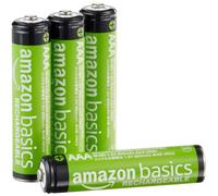 Amazon Basics paquete de 4 pilas AAA NiMH recargables, 800 mAh, 1,2 V, se recargan hasta 1000 veces, precargadas
