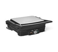 Amazon Basics - Parrilla eléctrica de contacto con control de temperatura, placas antiadherentes, 2000 W, negro