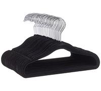 Amazon Basics Perchas Antideslizantes de Terciopelo para Bebés y Niños Pequeños, 29,5cm (para Ropa de Bebé), Paquete de 50, Negro