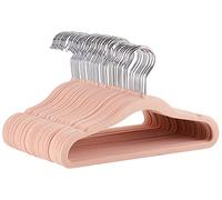 Amazon Basics Perchas Antideslizantes de Terciopelo para Bebés y Niños Pequeños, 29,5cm (para Ropa de Bebé), Paquete de 50, Rosa Pálido