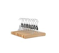 Amazon Basics Perchas de madera para pantalones, natural, 10 unidades