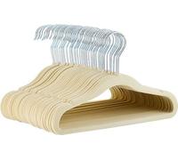 Amazon Basics Perchas de Terciopelo Antideslizante para niños y bebés, 29,46 cm, Paquete de 50, Beige