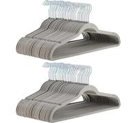 Amazon Basics Perchas de Terciopelo para Trajes - Paquete de 100, Gris