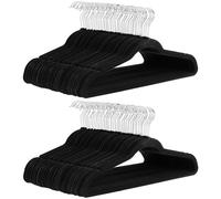 Amazon Basics Perchas de terciopelo para trajes, Paquete de 100, Negro/Marfil