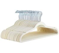 Amazon Basics Perchas de Terciopelo para Trajes - Paquete de 50, Marfil