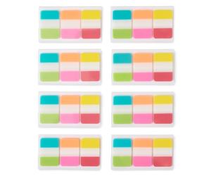 Amazon Basics Pestañas de Colores Adhesivas para Libros, Marcapáginas Autoadhesivos para Escribir Notas de Lectura, Archivos, Oficina, Paquete Surtido de 480 de 2,5 cm de Ancho