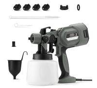 Amazon Basics Pistola Pulverizadora Eléctrica 700W con Depósito de 1.200ml, 4 Boquillas y 3 Modos de Pulverización, para Interior y Exterior, Gris