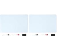 Amazon Basics Pizarra blanca magnética grande para nevera, borrado en seco, 2 rotuladores y 1 goma de borrar, planificador flexible, notas, tablón para hogar, cocina, oficina, escuela, 33 x 50cm