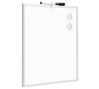 Amazon Basics pizarra magnética blanca de borrado en seco, marco de aluminio, tablón de anuncios magnético, montaje adhesivo de pared; para el hogar, la oficina y la escuela, 28 x 36cm