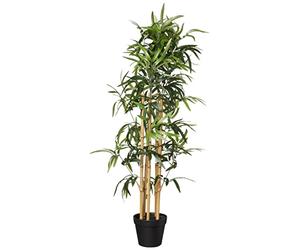 Amazon Basics Planta de Bambú artificial con macetero de plástico, 100 cm, Verde