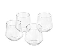 Amazon Basics Plástico Tritán sin BPA, Apto para Lavavajillas, Copa de Vino sin Tallo, a Prueba de Roturas, 0,40L, Transparente, Juego de 4
