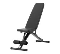 Amazon Basics - Prensa de banco de pesas ajustable para entrenamiento, plegable, para gimnasio en casa, Negro, 135 x 38 x 116 cm
