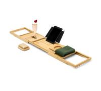 Amazon Basics Rectangular Bandeja de bañera Extensible de bambú