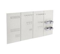 Amazon Basics Rectangular Kit de tablero de clavijas de metal, 48 piezas, Gris