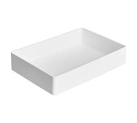 Amazon Basics Rectangular Organizador de plástico, bandeja para accesorios, 24 x 17 x 5 cm, blanco
