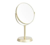 Amazon Basics Redondo Montaje en Mesa, Vanity Mirror, 18.3 x 12.5 x 30 cm, Dorado, 7.2 L x 4.92 W centímetros