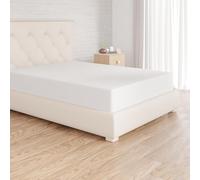 Amazon Basics Sabana Bajera Ajustable, 140 x 200 cm, de 100% algodón, Blanco
