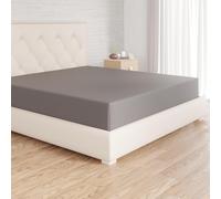 Amazon Basics Sabana Bajera Ajustable, 180 x 200 cm, de 100% algodón, Gris Oscuro