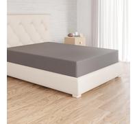 Amazon Basics Sabana Bajera Ajustable, 80 x 200 cm, de 100% algodón, Gris Oscuro