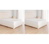 Amazon Basics Sabana Bajera Ajustable, 90 x 200 cm, de 100% algodón, Blanco (Paquete de 2)