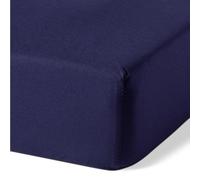 Amazon Basics Sábana Bajera Ajustable de Algodón Orgánico para Cama 200, 200 x 200 cm, Azul Marino