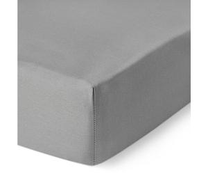 Amazon Basics Sábana Bajera Ajustable para Cama 140, Deluxe Extra Suave, 100% Algodón Satén 400 Hilos, Alto 30cm, 140 x 200 cm, Gris Oscuro