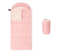 Amazon Basics Sacos de Dormir para niños, con Clasificación de 10 Grados C/50 Grados F, Color Rosa, 167.6 x 73.7cm