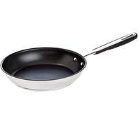 Amazon Basics Sartén Antiadherente de Inducción - Acero Inoxidable, con Mango Suave al Tacto, 28 cm, Plata