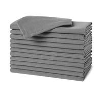 Amazon Basics Servilletas de Tela Reutilizables Resistentes a Las Manchas y Las Arrugas, Paquete de 12, 43 x 43 cm, Color Gris