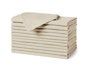 Amazon Basics Servilletas de Tela Reutilizables Resistentes a Las Manchas y Las Arrugas, Paquete de 12, 43 x 43 cm, Color Beige