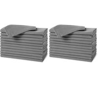Amazon Basics Servilletas de Tela Reutilizables Resistentes a Las Manchas y Las Arrugas, Paquete de 24, 43 x 43 cm, Color Gris