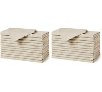 Amazon Basics Servilletas de Tela Reutilizables Resistentes a Las Manchas y Las Arrugas, Paquete de 24, 43 x 43 cm, Color Beige