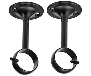 Amazon Basics Set de 2 Soportes Ajustables de Techo, 1 Paquete, Negro