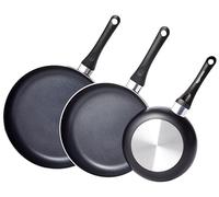 Amazon Basics Set de sartenes antiadherentes, 3 Unidads - 20 cm, 25 cm y 30 cm, Negro