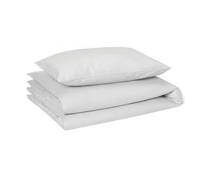 Amazon Basics Set Ropa de Cama Infantil 100% Algodón Orgánico, Funda Nórdica Reversible 100 x 135 cm & Funda de Almohada 40 x 60 cm para Cama Infantil, Gris Suave