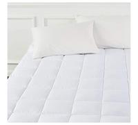 Amazon Basics Sobrecolchón suave con relleno de poliéster de microfibra y correas, 160 cm x 30 cm x 200 cm, blanco