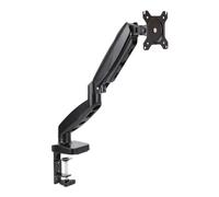 Amazon Basics Soporte de monitor con amortiguador de gas, ajustable, para un monitor de hasta 27 pulgadas (68.6 cm), Negro