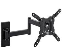 Amazon Basics Soporte de pared para TV, movimiento completo, giratorio e inclinable para televisores o monitores planos y curvos de 12 a 40 pulgadas de hasta 36kg, VESA máx. de 200 x 200mm, negro