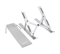 Amazon Basics Soporte Plegable para Laptop, Ajustable en 6 Ángulos, Diseño Portátil Liviano, Recomendado para una Visualización Ergonómica, Compatible con Laptops de10 a 15,6 pulgadas, Plateado