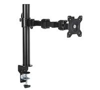 Amazon Basics Soporte Simple para monitores, brazo ajustable en altura, acero, Negro
