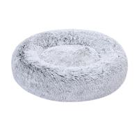 Amazon Basics Suave Cama donut para mascota de Perro, piel sintética, Se puede lavar a máquina, 76 cm, gris