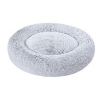 Amazon Basics Suave Cama donut para mascota de Perro, piel sintética, Se puede lavar a máquina, 91 cm, gris