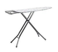 Amazon Basics tabla de planchar con compartimento de almacenamiento y soporte para plancha en forma de H, grande, 122 x 38 cm, gris, Geométrico