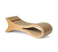 Amazon Basics Tabla de Rascar para Gatos, Cama Rascadora de Cartón con Forma de Pez, 87,1 x 30 x 30cm, Beige