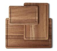 Amazon Basics Tablas de Cortar de Madera, Juego de 3 Piezas, Madera de Acacia Preaceitada