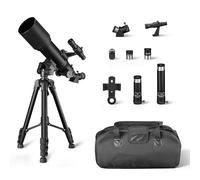 Amazon Basics Telescopio, Apertura de 70mm y Montura AZ de 400mm, portátil con trípode, Soporte para teléfono, Bolsa, Negro