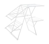 Amazon Basics Tendedero Plegable de Metal de 4 alas, 155 x 60 x 126 cm, Color Blanco