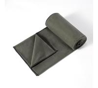 Amazon Basics Toalla para Esterilla de Yoga con Calor, Microfibra Suave, Antideslizante, Absorbente, 188 cm x 61 cm, Color Gris