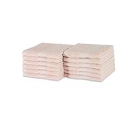 Amazon Basics Toallita faciales de algodón Resistente a la decoloración, Paquete de 12, 30 x 30 cm,Rosa Rubor