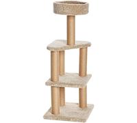 Amazon Basics Torre multinivel para gatos con postes rascadores para uso en interiores, color beige, L (45L x 45W x 117H cm)